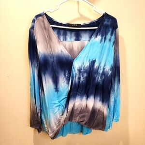 JOH Women's Tie Dye Boho Blouse Size L